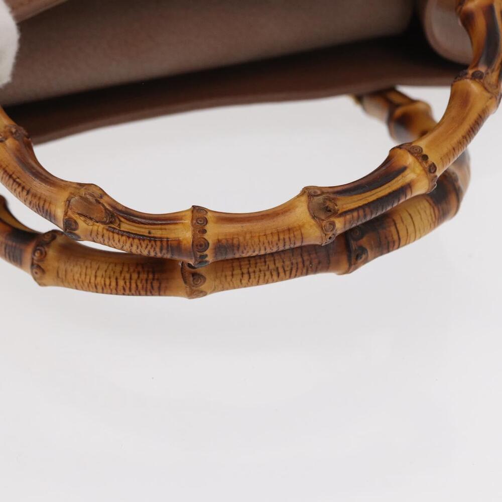 GUCCI Bamboo Hand Bag Suede Brown Gold 002 1186 2060 Auth 155190 - Picture 7 of 16